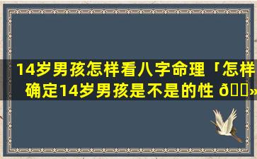 14岁男孩怎样看八字命理「怎样确定14岁男孩是不是的性 🌻 取向」